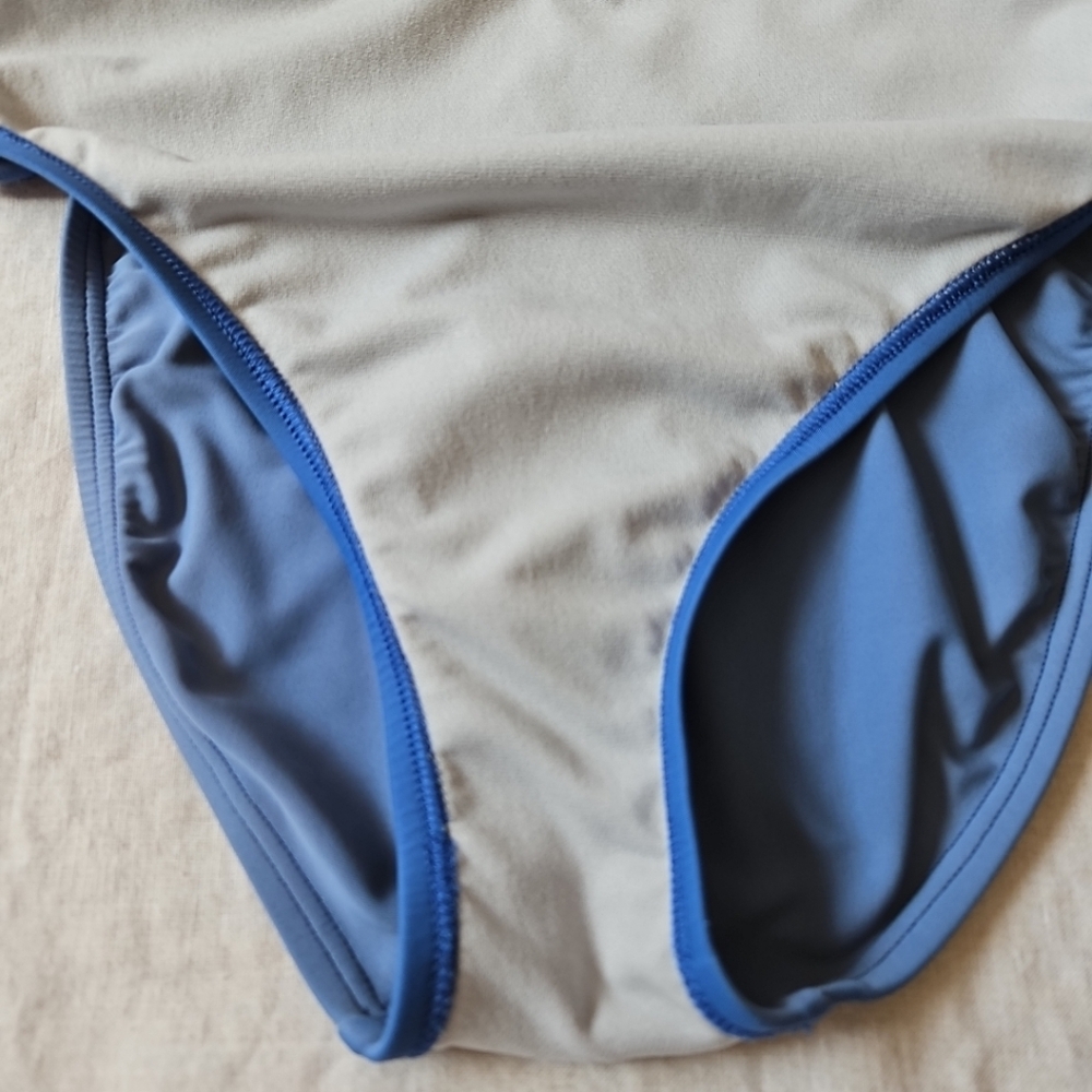 Speedo Blue Greyish One-Piece Swimwear Racerback Athletic Cut Size 8 - Picture 12 of 15